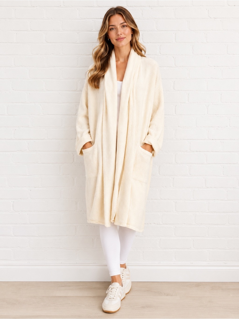 Revolve One Grey Day Oversized long duster sz Medium Merino Wool Silk blend NWT
